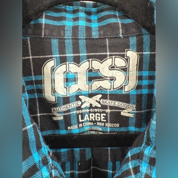 EUC CCS Blue and Black Plaid Shirt - Picture 7 of 7